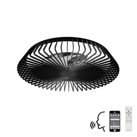 M7121  Himalaya 70W LED Dimmable Ceiling Light & Fan; Remote / APP / Voice Controlled Black